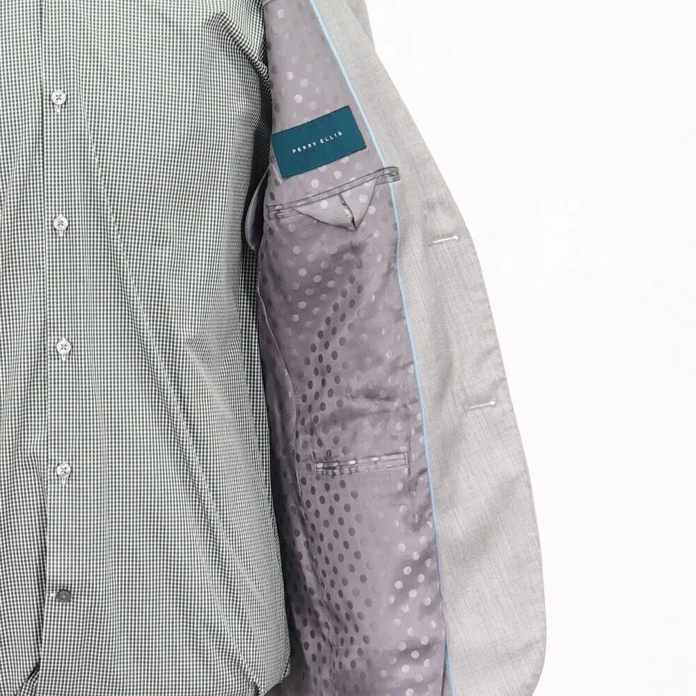 Perry Ellis 38R Gray HB 2-Button Sport Coat Blazer Jacket T196